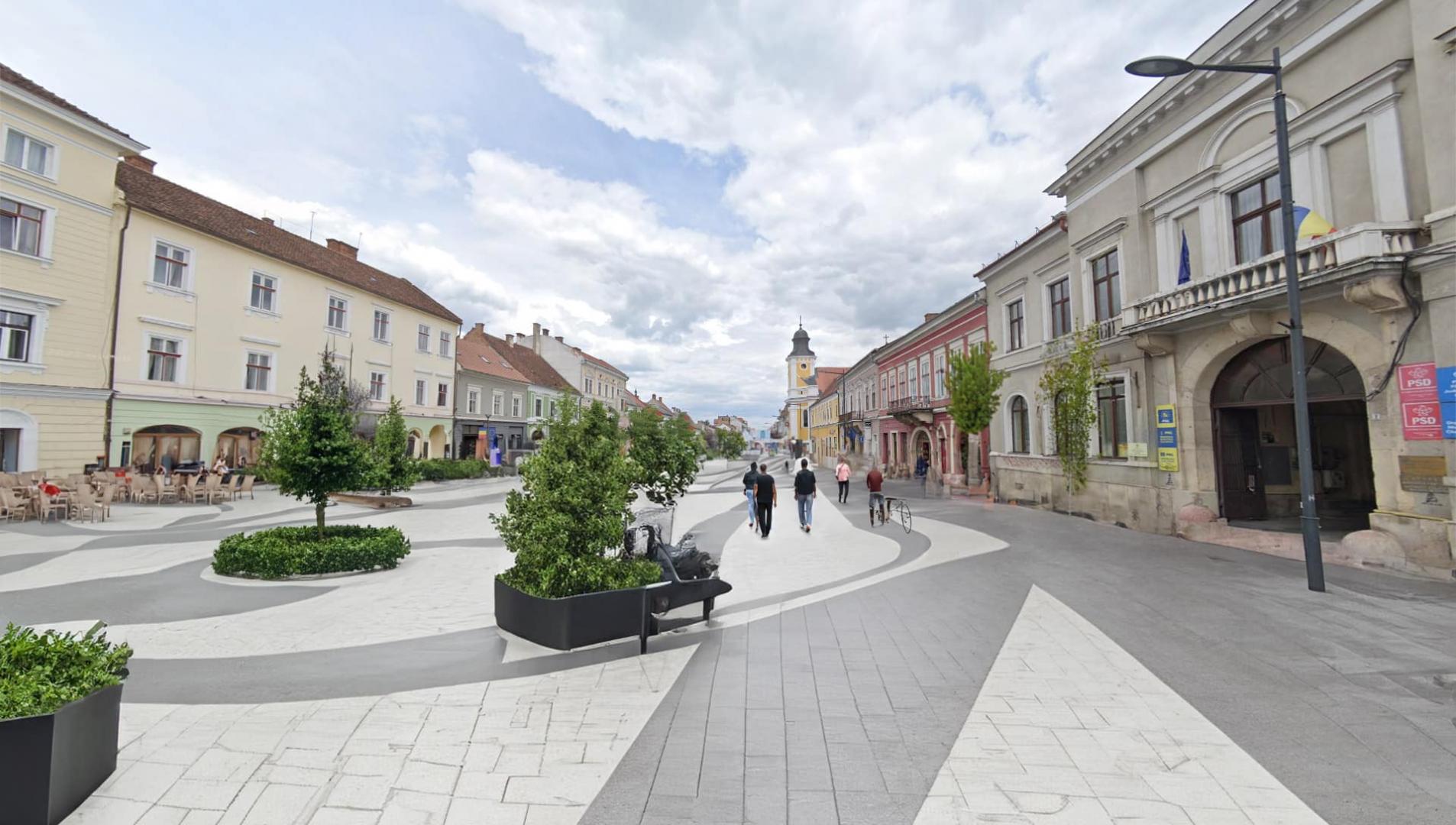 Cum ar arăta centrul Clujului fără mașini, doar cu zone pietonale