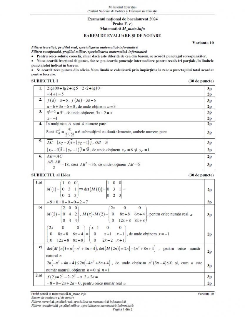 BAC 2024. SUBIECTELE și BAREMUL la Matematică. Ce au avut de rezolvat elevii, în funcție de profil