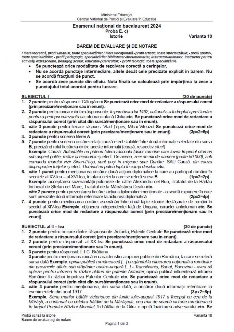 BAC 2024. Ce SUBIECTE au primit elevii la Istorie