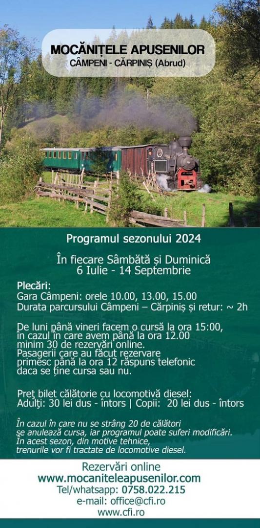 Mocănița Apusenilor, din nou pe traseul fermecător