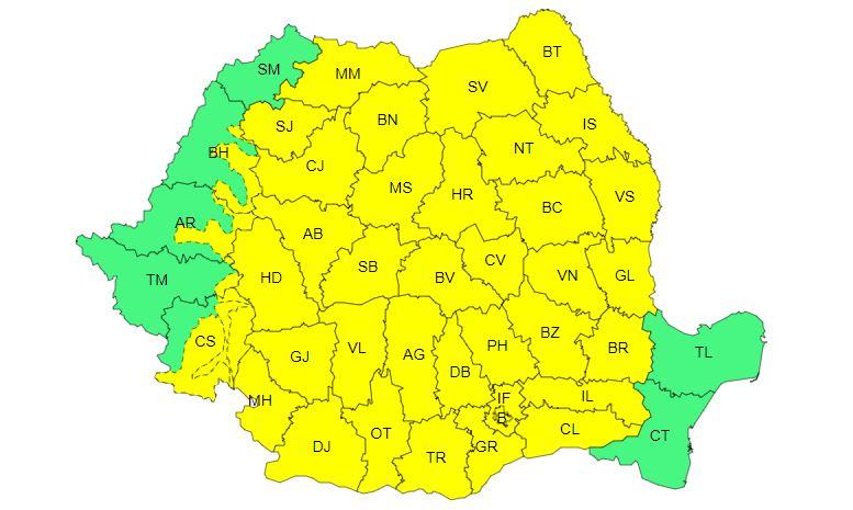 Pleacă canicula, vin furtunile! Clujul, sub COD GALBEN de ploi, descărcări electrice, vijelii și grindină