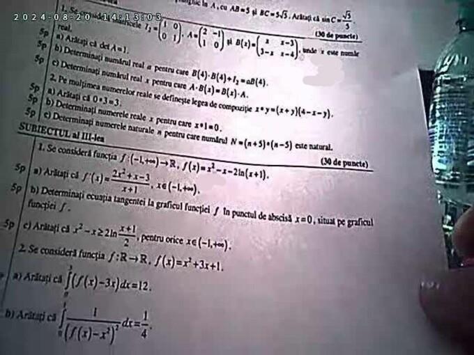 BAC 2024 de toamnă. Ce SUBIECTE au primit elevii la Matematică