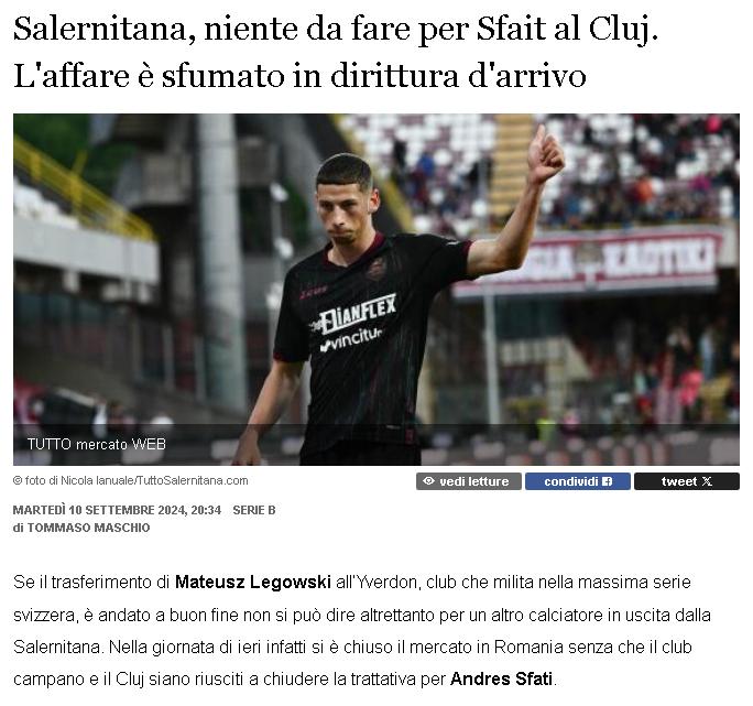 Transfer ratat de CFR Cluj / Ioan Varga susține că atacantul din Italia va veni la iarnă în Gruia