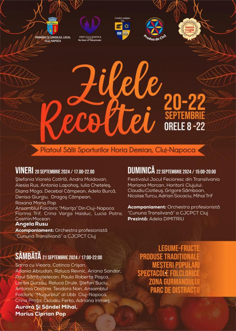 Ce poți cumpăra de la ZILELE RECOLTEI Cluj-Napoca. Concerte folclorice după masa / VEZI programul evenimentelor