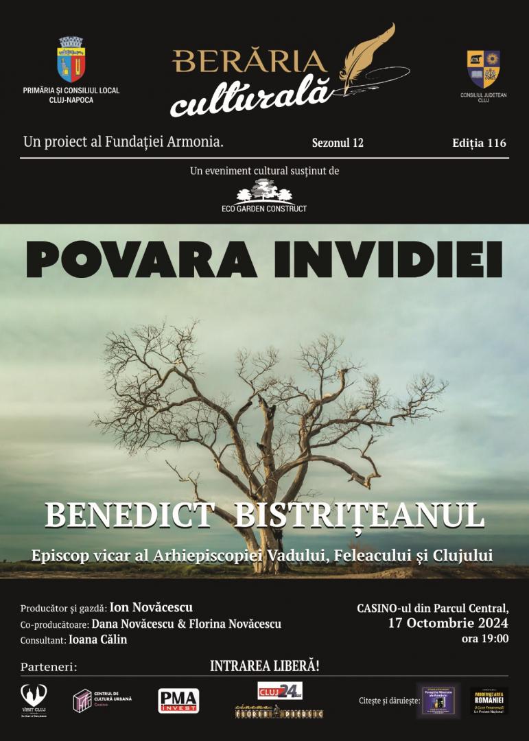 Episcopul Benedict Bistrițeanu vorbește despre „Povara Invidiei”, la „Berăria Culturală”
