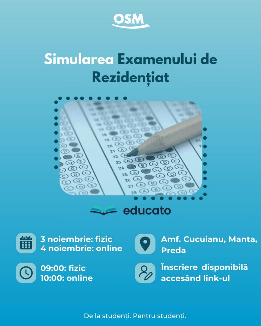 Simulare a examenului de rezidențiat la UMF Cluj. Se poate da fizic sau online