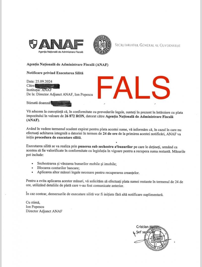Atenție la țepele prin e-mail! ANAF avertizează în legătură cu o nouă înșelătorie care se folosește de identitatea Fiscului