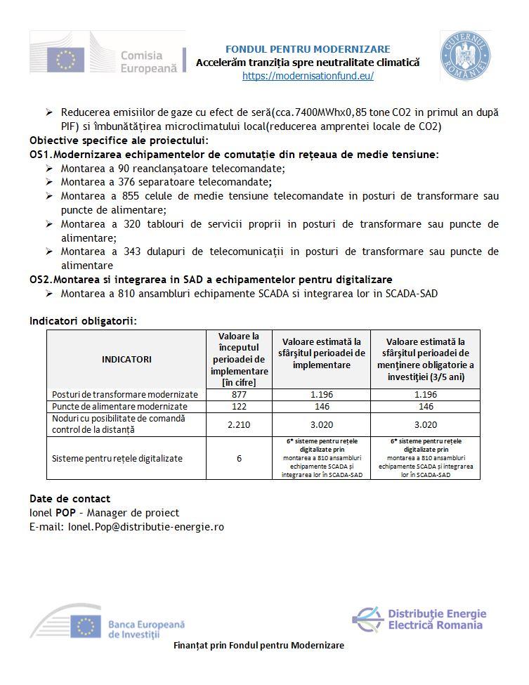 DEER anunță lansarea proiectului “Automatizarea RED MT din zona Transilvania Nord, în vederea identificării și izolării zonei de rețea cu defect”