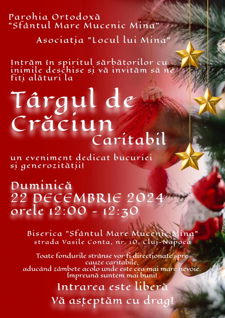 Târg caritabil la Cluj-Napoca, înainte de Crăciun: Adu bucurie și sprijin celor care au cea mai mare nevoie