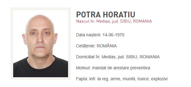 Horaţiu Potra, fiul său şi încă o rudă, căutați de Poliție. Au fost dați în urmărire generală