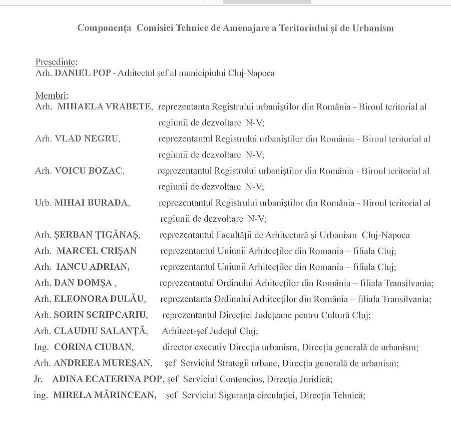 S-a ales noua Comisie de urbanism Cluj-Napoca. CINE va decide cum se va dezvolta Clujul în următorii 4 ani