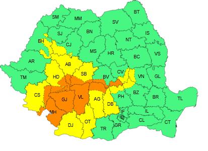 Vreme urâtă la Cluj. O parte a județului este sub cod GALBEN de ploi