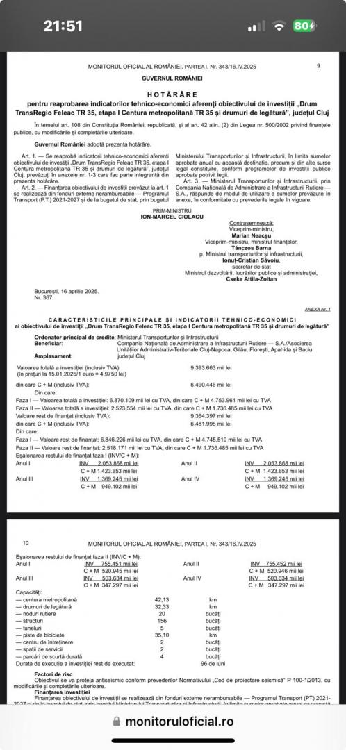 Se poate semna contractul pentru tronsonul II al Centurii Metropolitane. Boc: ''Ne putem apuca de treabă"
