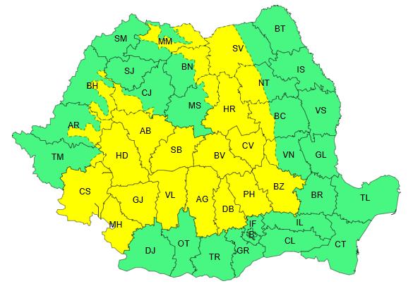 Începe sezonul furtunilor! COD GALBEN de ploi, grindină și vijelii la Cluj