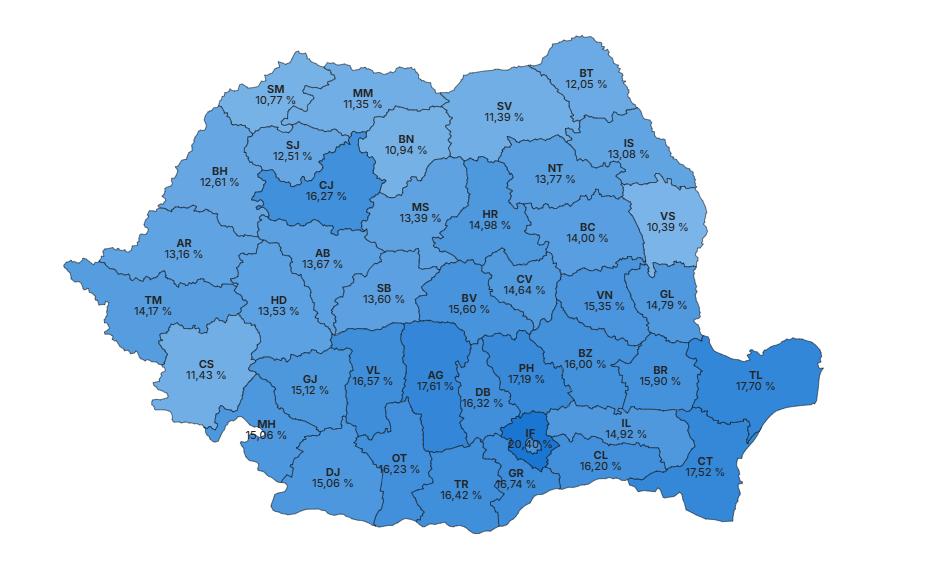ALEGERI PREZIDENŢIALE 2025. Numărul voturilor din țară a depăşit 3,5 milioane/ HARTA cu voturile pe județe