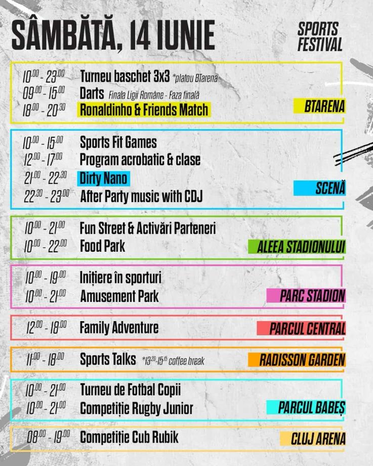 Ce poți face sâmbătă, la Sports Festival 2025. Cel mai așteptat moment, meciul demonstrativ Ronaldinho & Friends vs. Team România