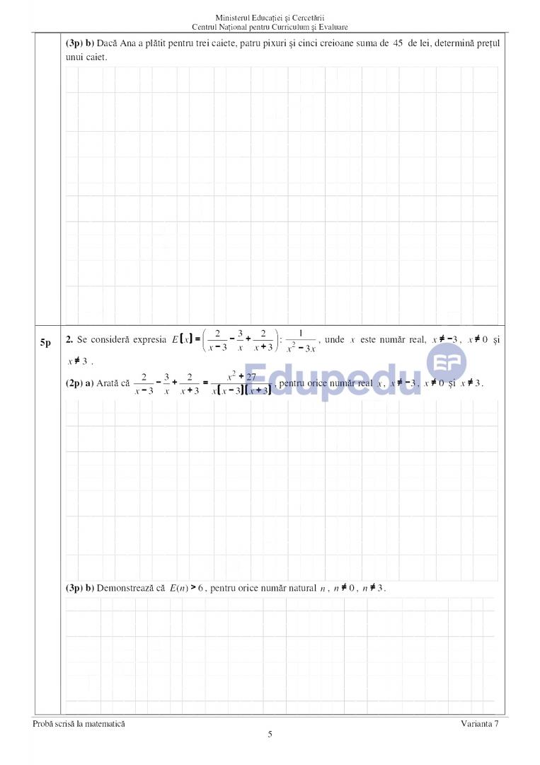 Evaluarea Națională 2025. Elevii susțin proba de Matematică/ SUBIECTELE și BAREMUL în funcție de profil
