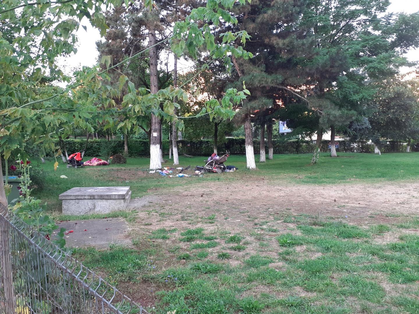 Imagine dezolantă într-un părculeț din cel mai verde cartier al Clujului: "Poliția trece zilnic, dar mizeria rămâne"