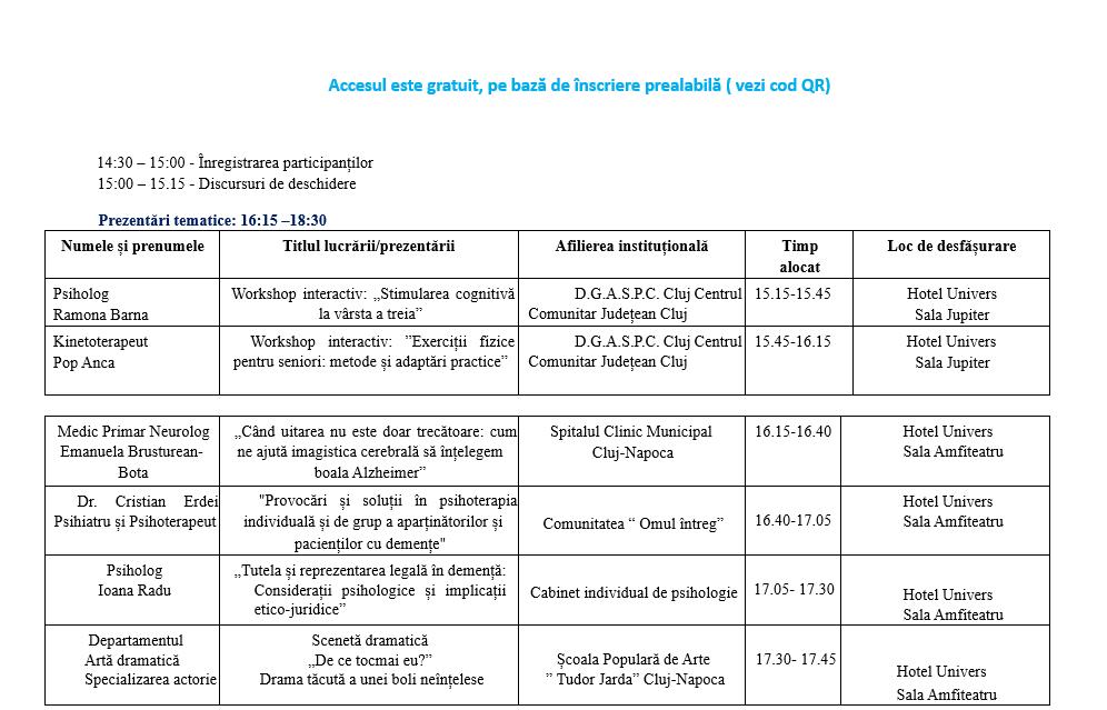 Clujul marchează Ziua Internațională Alzheimer cu o conferință regională pe tema acestei boli. Accesul este gratuit