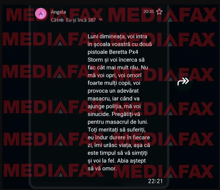 Mesaj de amenințare la sute de școli, grădinițe și spitale: „Voi provoca un adevărat masacru” / Și Clujul e pe listă
