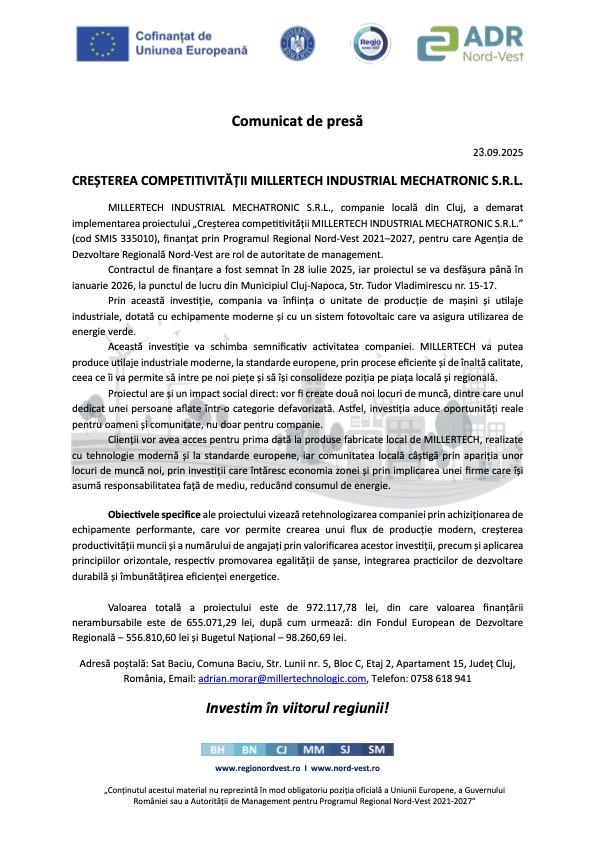 Comunicat de presa