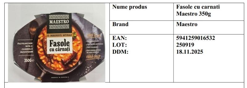 ALERTĂ ALIMENTARĂ! Produs retras de la vânzare. Suspiciune privind prezența unui corp străin