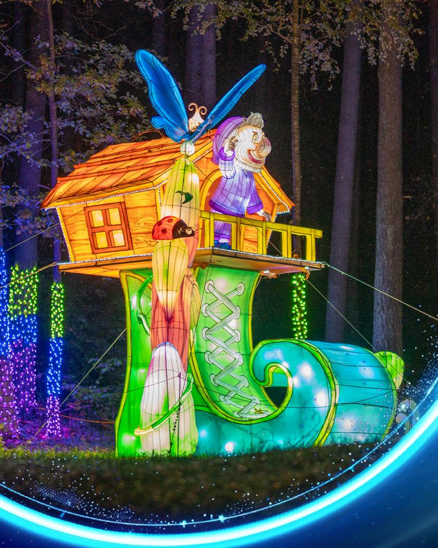 Grădina Botanică se transformă într-un tărâm de poveste: mii de instalații luminoase, felinare colorate și proiecții multimedia în fiecare seară