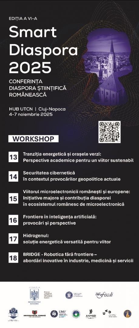 UTCN găzduiește șase workshopuri de referință în cadrul evenimentului Smart Diaspora 2025