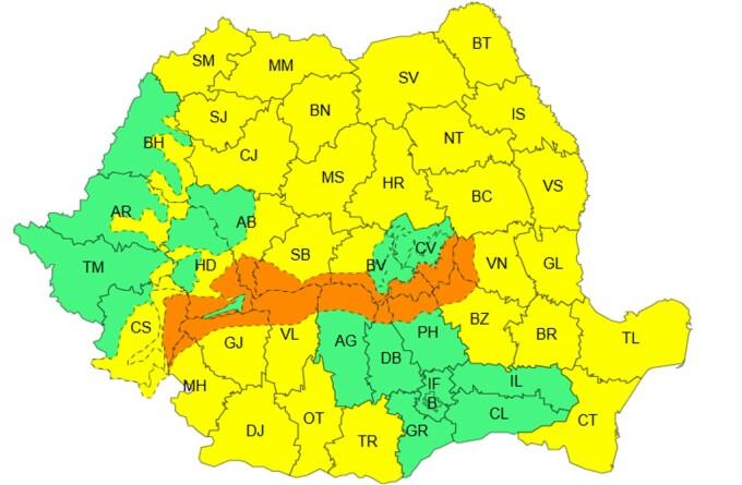 Cod galben de ninsori și v&acirc;nt la Cluj