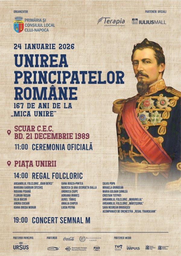 Clujul sărbătorește Ziua Unirii Principatelor Rom&acirc;ne! Programul zilei de 24 Ianuarie