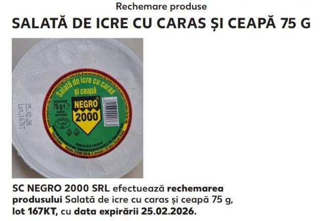 ALERTĂ ALIMENTARĂ! Produs retras de la v&acirc;nzare. Cei care l-au cumpărat să NU &icirc;l consume