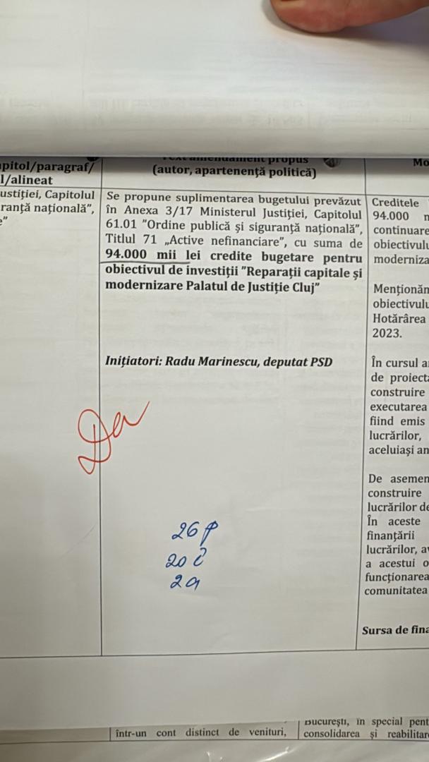 Peste 90 mil. lei pentru modernizarea Palatului de Justiție din Cluj, printr-un amendament susținut &icirc;n Parlament