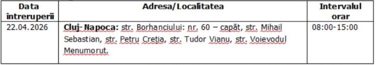 &Icirc;ntreruperi planificate &icirc;n alimentarea cu energie electrică din județul Cluj