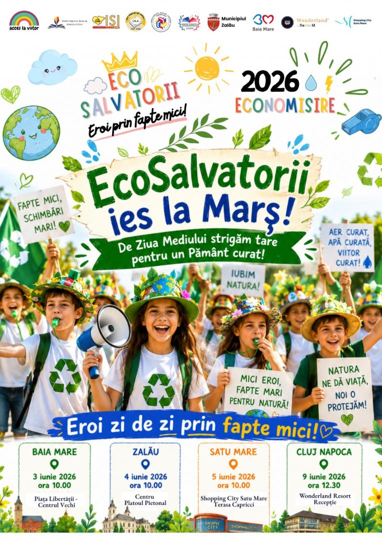 Mii de copii, eroi prin fapte mici pentru un viitor sustenabil / Astăzi, Marșul EcoPălăriilor de la Cluj, la Wonderland Resort