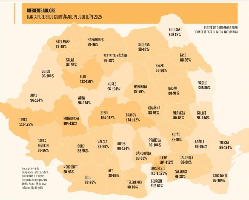 Clujenii răm&acirc;n printre rom&acirc;nii cu cea mai mare putere de cumpărare din țară. Doar Bucureștiul stă mai bine
