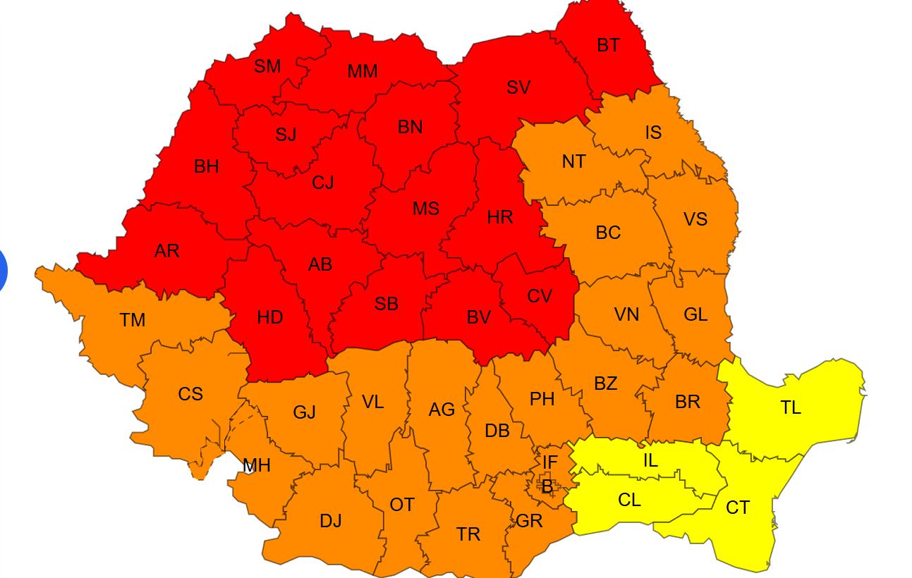 Meteorologii au emis COD ROȘU de caniculă: Clujul, printre județele vizate de temperaturi extreme
