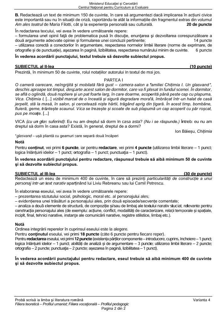 BAC-ul de toamnă 2026. Ce SUBIECTE au primit elevii la Limba și literatura rom&acirc;nă/ BAREMELE de corectare