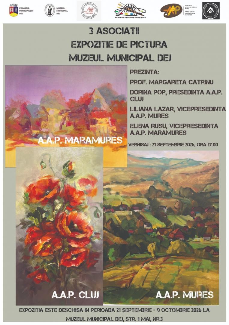 Trei asociații de artiști plastici se reunesc la Dej &icirc;ntr-o expoziție de pictură unică