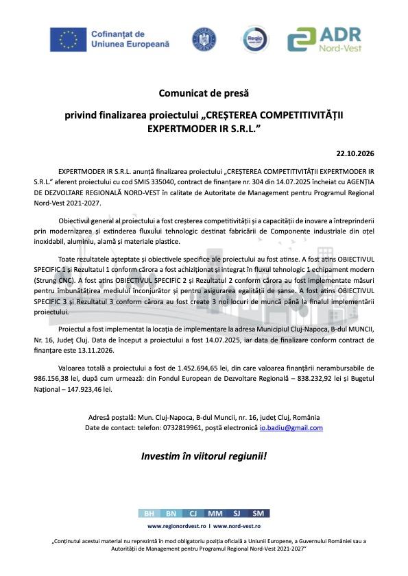 Comunicat de presă