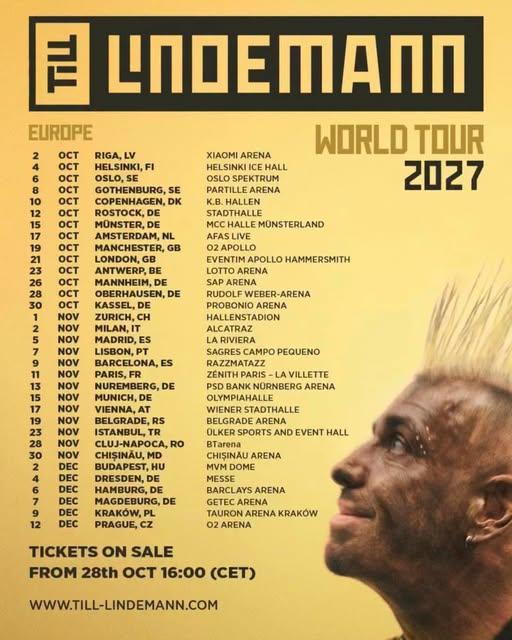 Till Lindemann, vocea Rammstein, vine la Cluj! Concert-eveniment la BTarena &icirc;n 2027