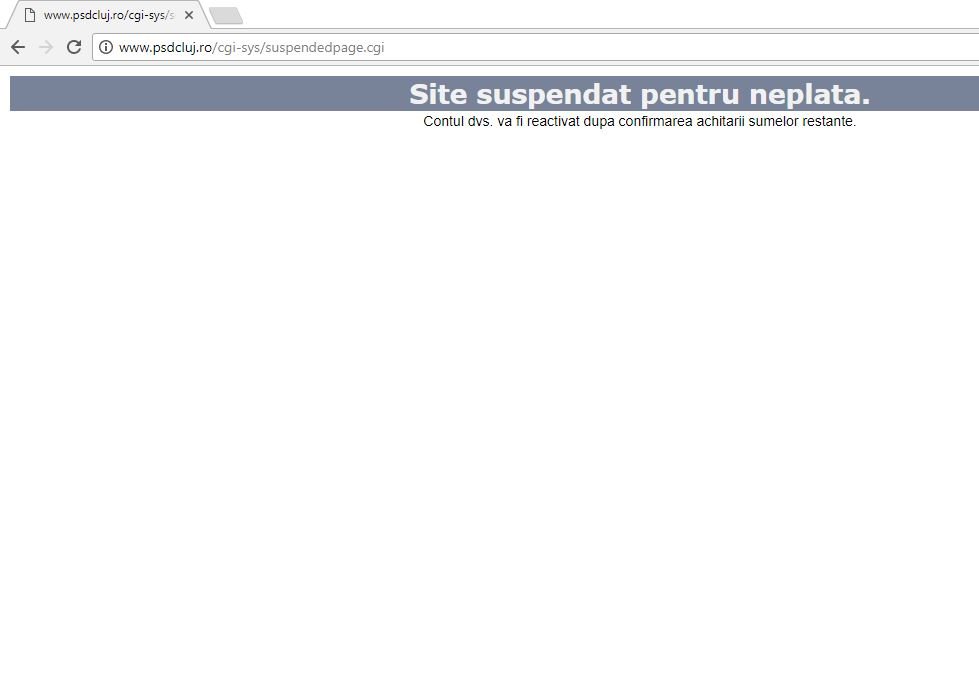 Probleme şi în online: Site-ul psdcluj.ro, suspendat pentru neplată