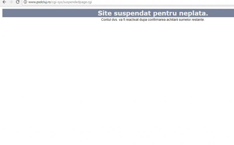 Probleme şi în online: Site-ul psdcluj.ro, suspendat pentru neplată