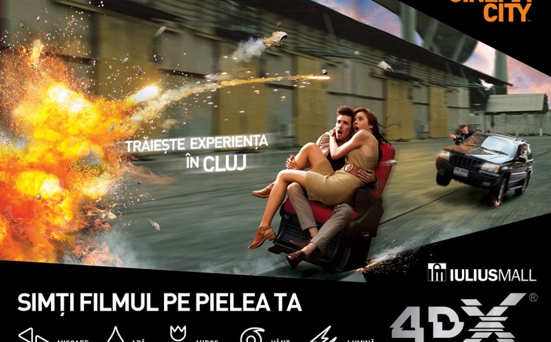 Pe 16 martie, Cinema City deschide în Iulius Mall prima sală 4DX din Cluj-Napoca
