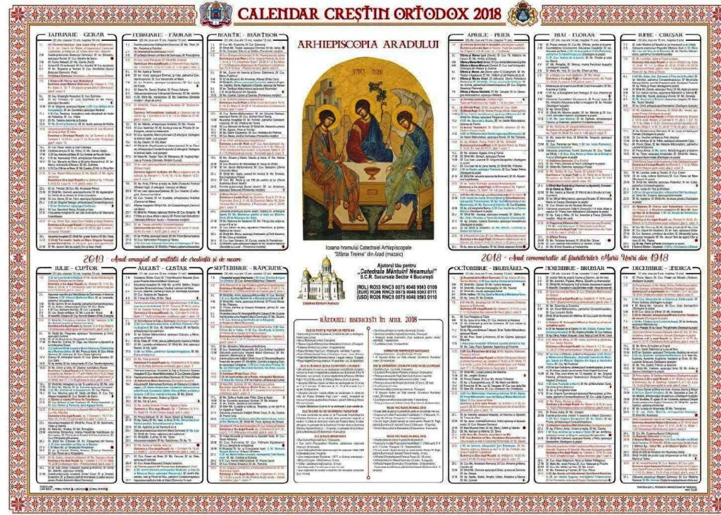 Calendar Ortodox Aprilie 2018
