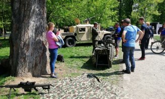 Tehnică militară, în Parcul Central. Urmează un exerciţiu complex de-asupra lacului Chios