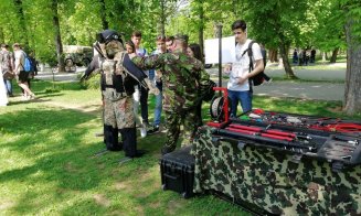 Tehnică militară, în Parcul Central. Urmează un exerciţiu complex de-asupra lacului Chios