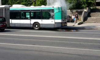 Incendiu la un autobuz CTP, în Mănăştur