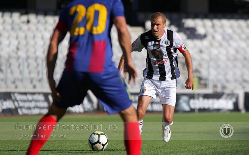 "U" Cluj, la ultima partidă a verii pe Cluj Arena. "Căpitanul" Gabriel Giurgiu, la meciul 200 în alb-negru