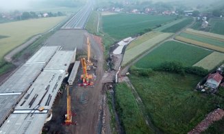 Noi imagini de pe şantierul podului peste Someş, care leagă autostrăzile din jurul Clujului