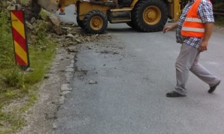 Bolovani căzuţi pe drumul Gilău - Mărişel
